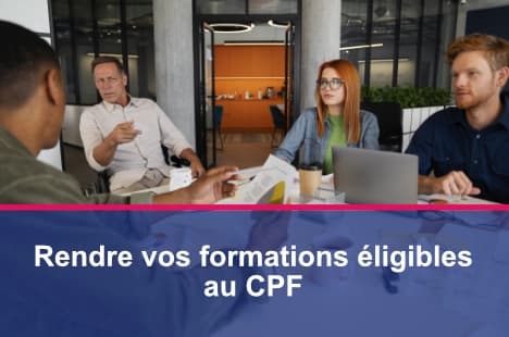 Des professionnels de la formation échangent sur les démarches Qualiopi et France Compétences pour rendre leurs formations éligibles au CPF.